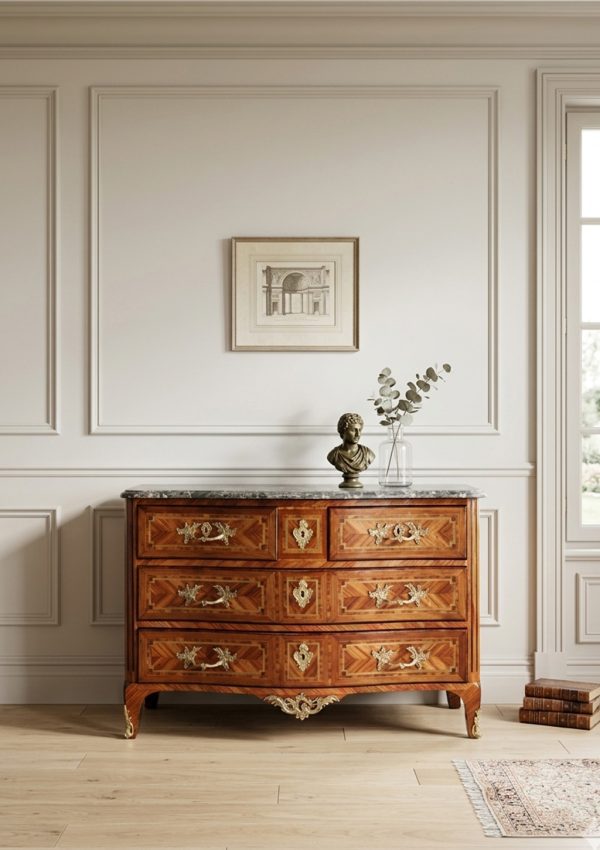 Commode rare estampillé ROUSSEL, restauration atelier seigneur, antiquité